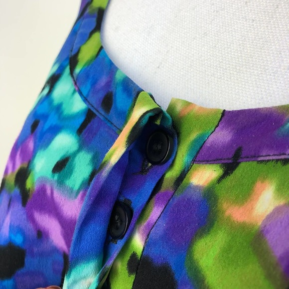 Cynthia Steffe Watercolor Tank Ruffle Shirt | Extra Small - Picture 8 of 8